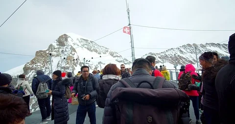 Junfraujoch Peak famous Stock Footage 107263174