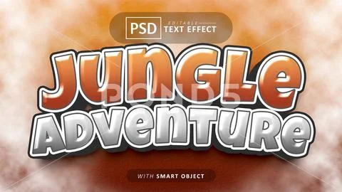 Jungle adventure text - editable font effect Plantilla PSD