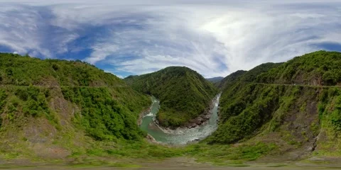 Jungle and mountains in Philippines. Equirectangular panoramic. Video stock 203963863