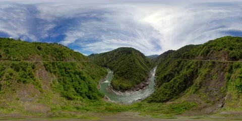 Jungle and mountains in Philippines. Equirectangular panoramic. 360-Degree view Video stock 204885827
