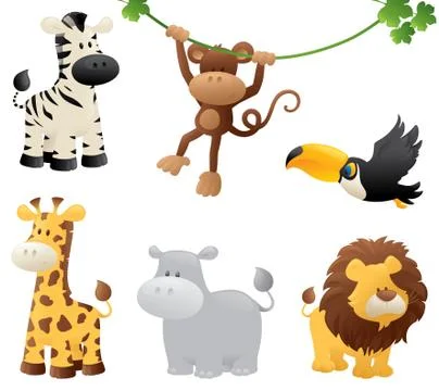Jungle animals Stock Illustration