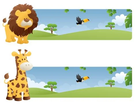 Jungle banners Stock Illustration