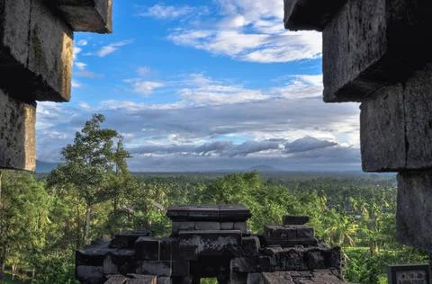 Jungle Buddist temple Borobudur complex in Yogjakarta in Java Jungle Buddi... Stock-Fotos