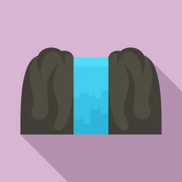 Jungle cascade icon, flat style Stock Illustration