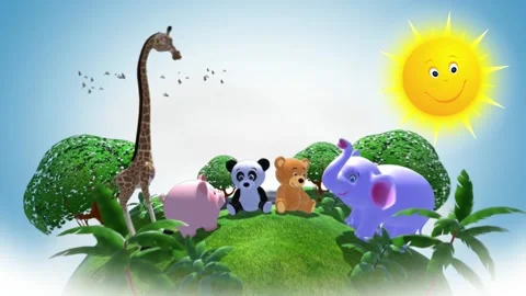 Jungle Children's animation Video stock 137746167