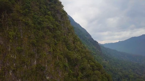Jungle-covered mighty mountains Stock Footage