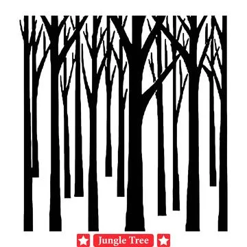 Jungle Explorer s Toolkit  Diverse Vector Jungle Tree Silhouettes Illustrazione stock