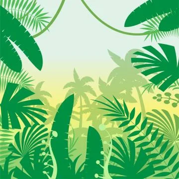 Jungle Flat Background Stock Illustration