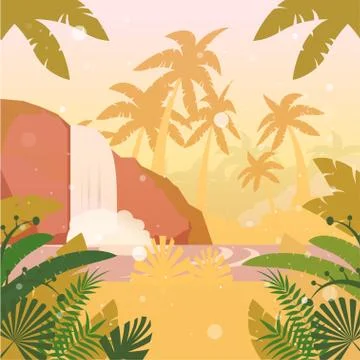 Jungle Flat Background20 Illustrazione stock