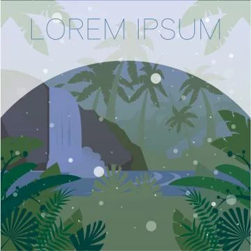 Jungle Flat Background24 Stock Illustration