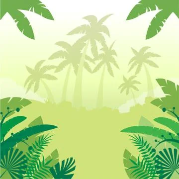 Jungle Flat Background3 Illustrazione stock