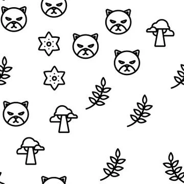 Jungle Forest Vector Seamless Pattern Illustrazione stock