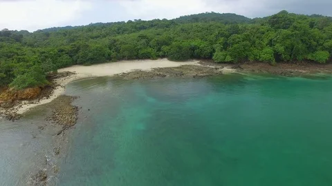 Jungle Islands of and Near Isla del Rey Panama Aerial View Stock Footage