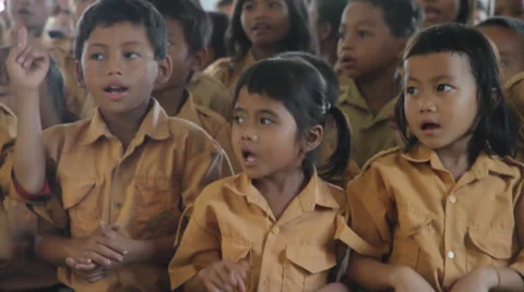 Jungle Kids Singing and Dancing, Indonesia Stock Footage 32283989