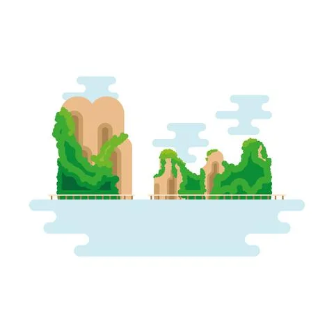 Jungle landscape scene Stock Illustration