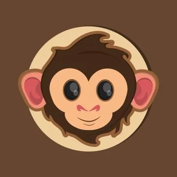 Jungle monkey cartoon emblem Stock Illustration
