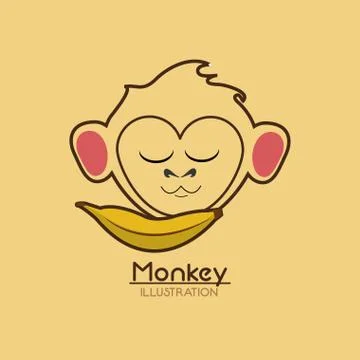 Jungle monkey cartoon emblem Stock Illustration