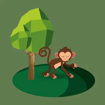 Jungle monkey cartoon Stock Illustration