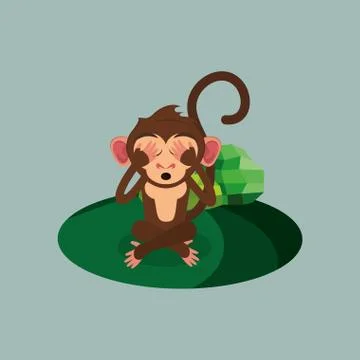 Jungle monkey cartoon Stock Illustration