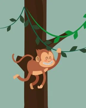 Jungle monkey cartoon Stock Illustration