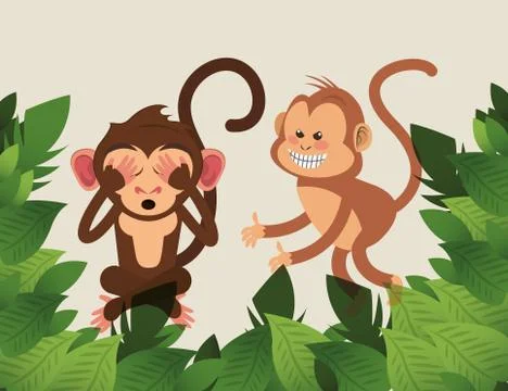 Jungle monkey cartoon Stock Illustration