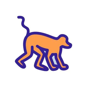 Jungle Monkey Icon Vector. Isolated contour symbol illustration Stock Illustration