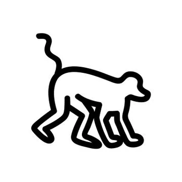 Jungle Monkey Icon Vector. Isolated contour symbol illustration 스톡 일러스트