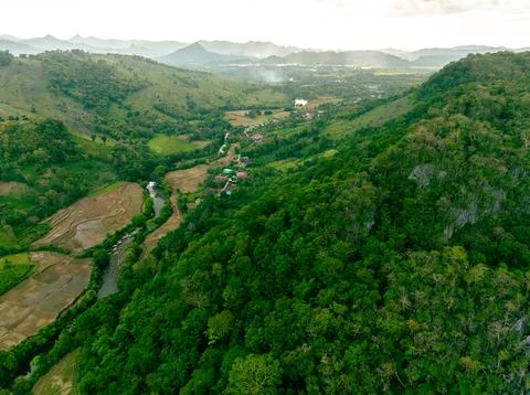 Jungle Mountains Sunset Stock Photos