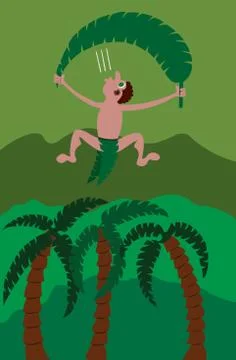 Jungle parachute Illustrazione stock