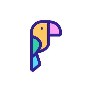 Jungle parrot icon vector. Isolated contour symbol illustration Stock Illustration