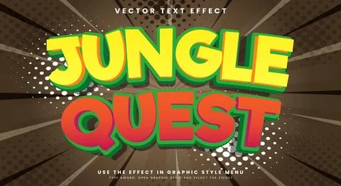 Jungle Quest Game Editable Text Effect イラスト素材