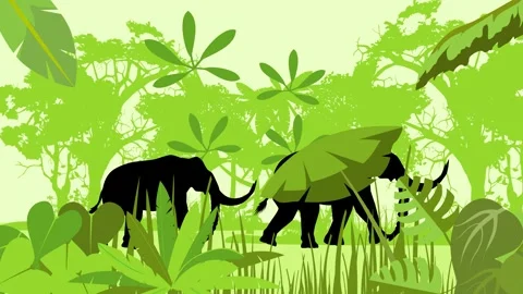 Jungle scene animation Stock Footage 304974971