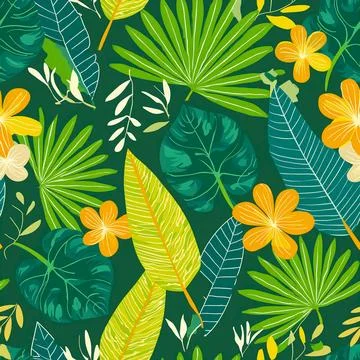 Jungle seamless pattern background Illustrazione stock