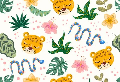 Jungle seamless pattern Illustrazione stock