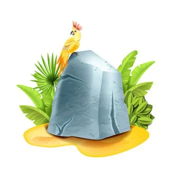 Jungle stone sign board, vector cartoon game rock tablet, cracked old boulder Stock Illustration