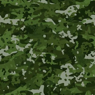 Jungle style camouflage seamless pattern. Shapes of foliage and branches Illustrazione stock