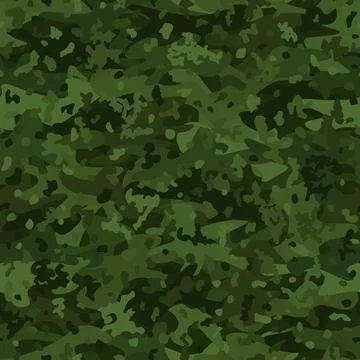 Jungle style camouflage seamless pattern. Shapes of foliage and branches Illustrazione stock