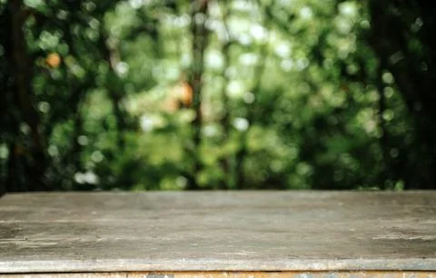 Jungle table background. Interior table for a cosmetic item against the backdrop Stock Photos