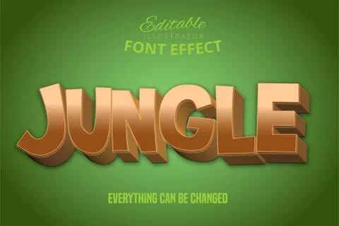 Jungle text, 3d editable font effect Stock Illustration