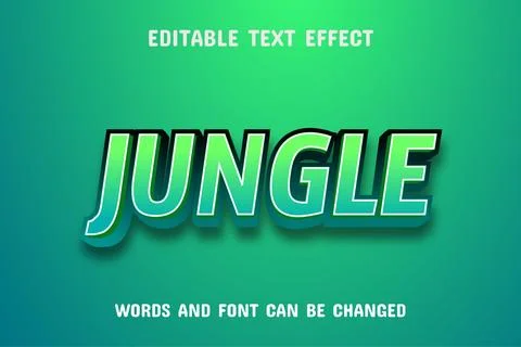 Jungle text - editable text effect Stock Illustration