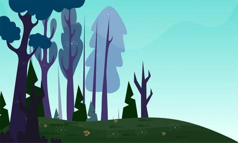 Jungle tropical landscape vector background design Illustrazione stock