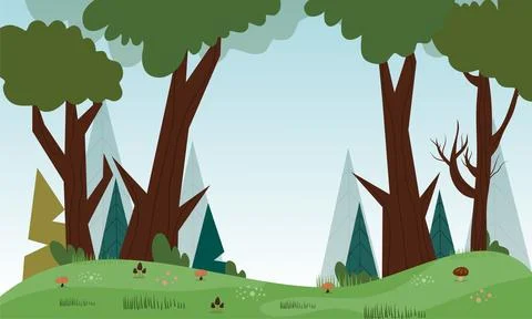 Jungle tropical landscape vector background design Illustrazione stock
