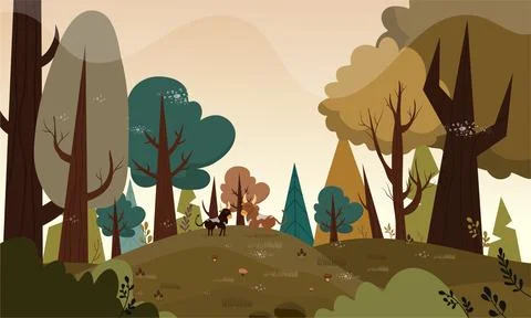 Jungle tropical landscape vector background design Illustrazione stock