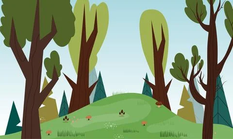 Jungle tropical landscape vector background design Stock-Illustration