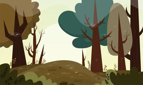 Jungle tropical landscape vector background design Illustrazione stock