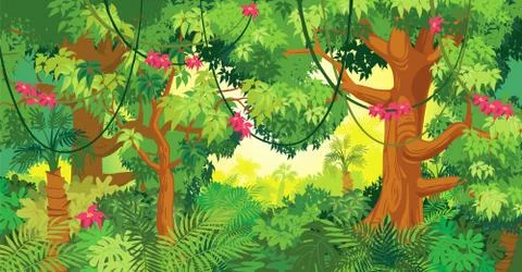 In the jungle. Vector illustration Illustrazione stock