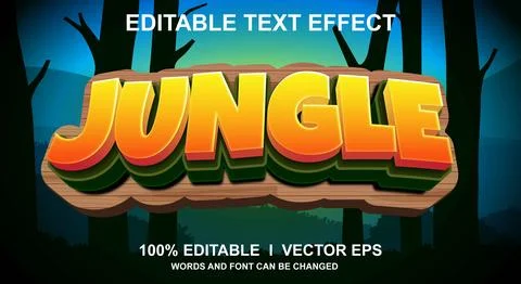 Jungle vector text effect with modern style design Stock Illustration