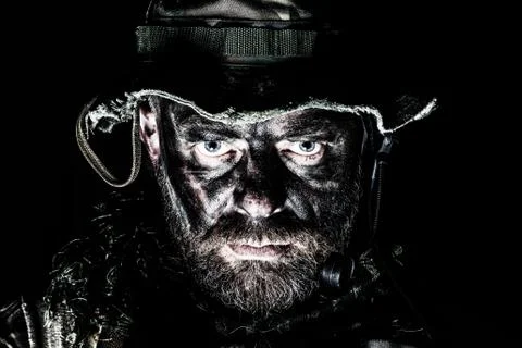 Jungle warfare closeup Stock Photos