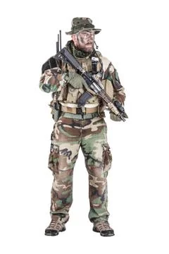 Jungle warfare unit Stock Photos