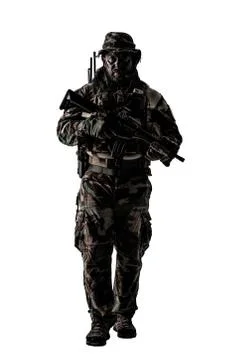 Jungle warfare unit Stock Photos